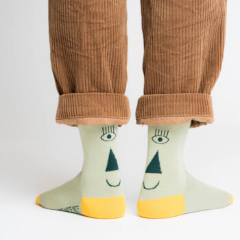 friendly socks | back face | green
