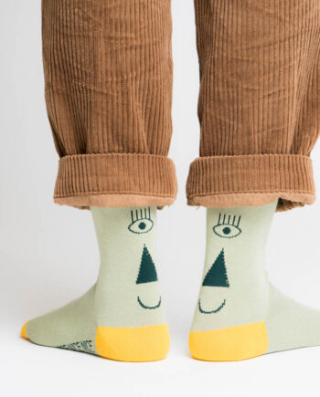 friendly socks | back face | green