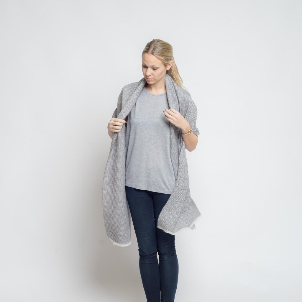 nice merino schal - granit