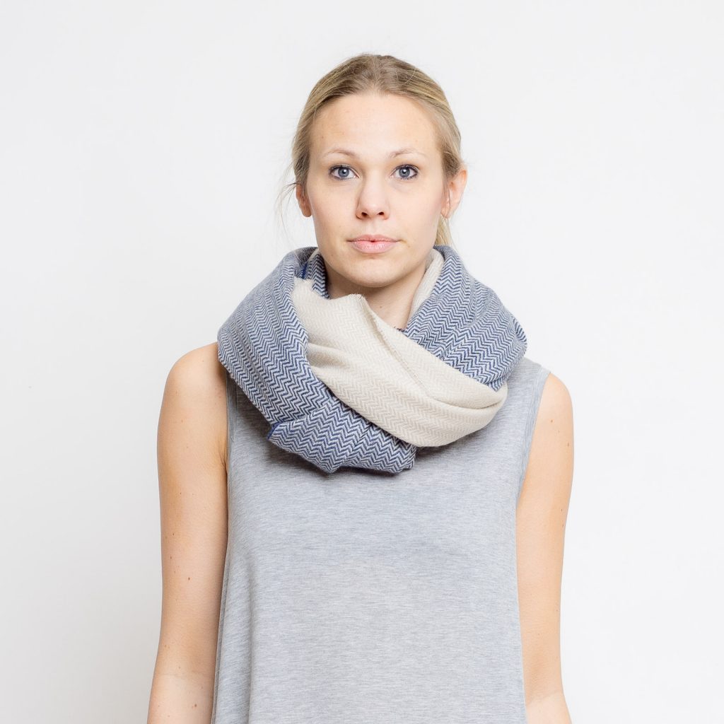 nice merino color block schal // ocean - sand