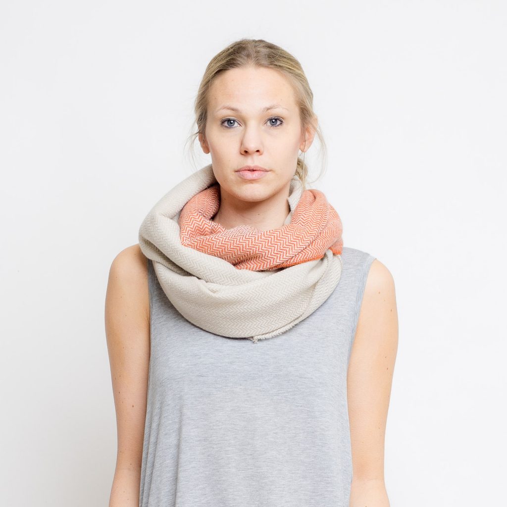nice merino color block schal // sand - rost