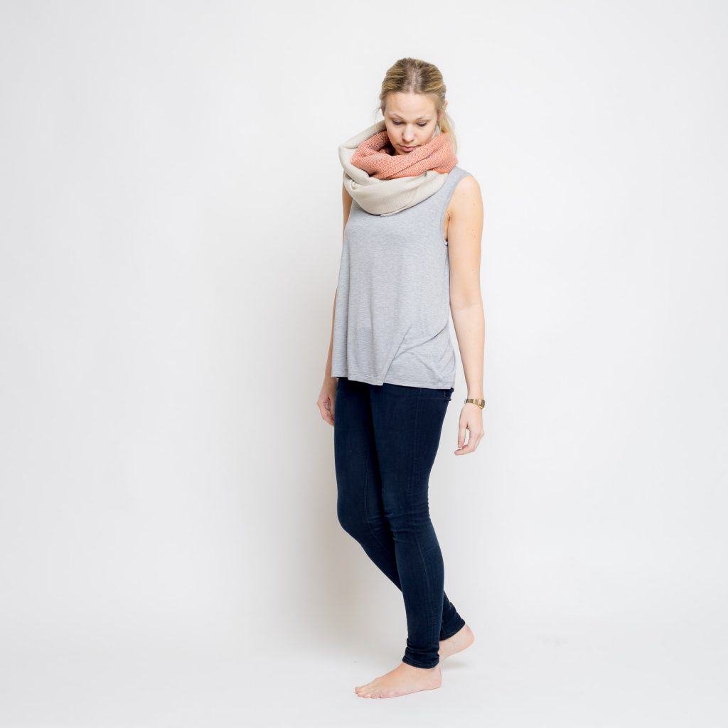 nice merino color block schal // sand - rost
