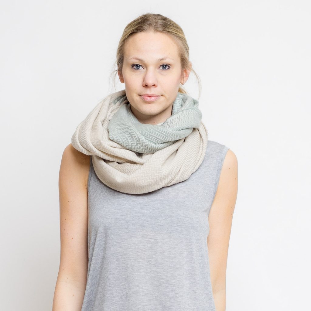 nice merino color block schal // sand - schilf