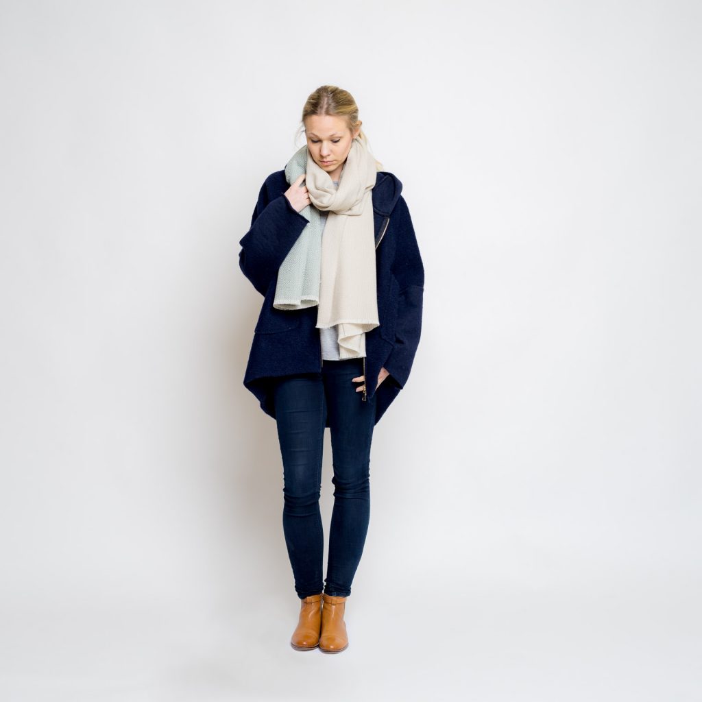 nice merino color block schal // sand - schilf