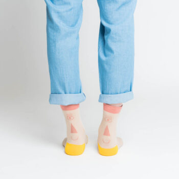friendly socks | back face | yellow