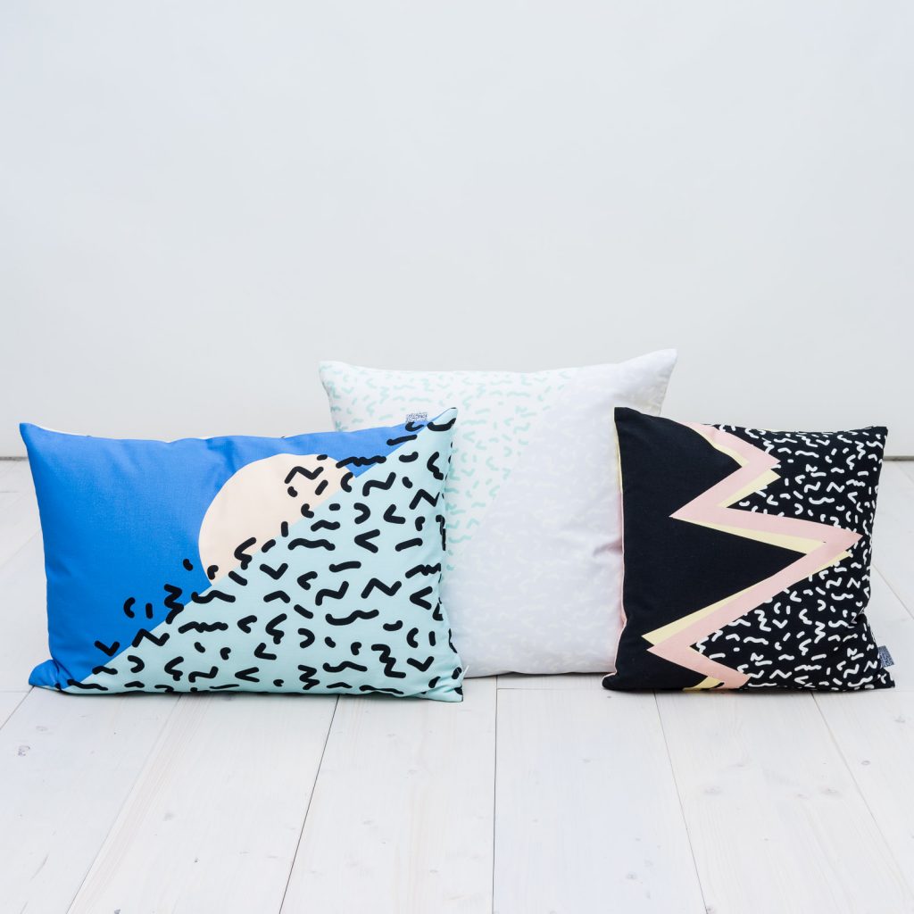 memphis blue Kissen