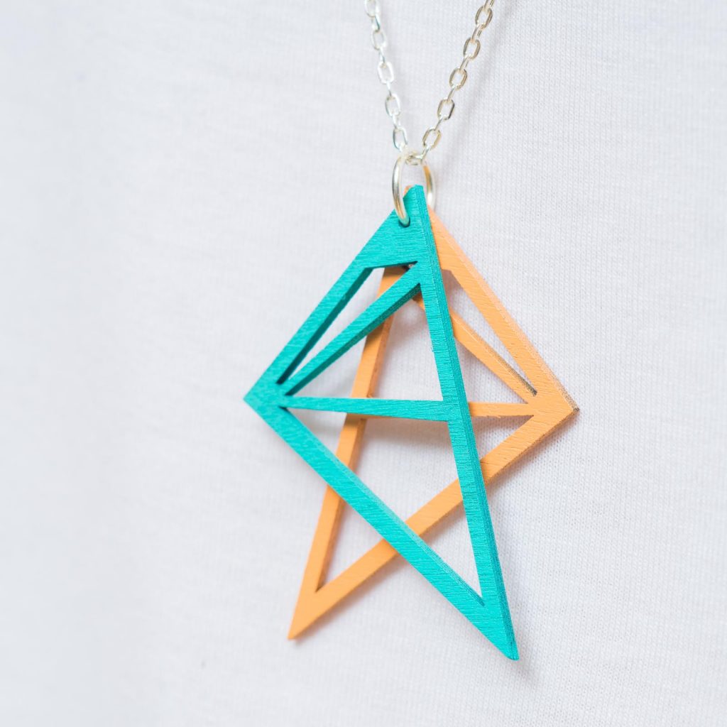 nice diamond Kette türkis-peach