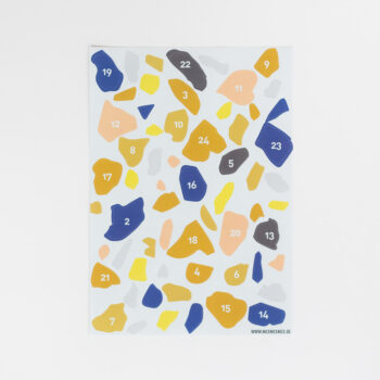 Adventskalender Aufkleber Terrazzo