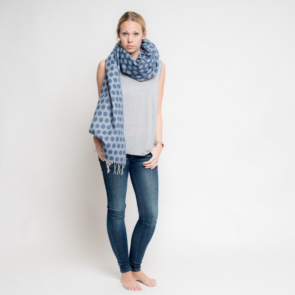 nice merino schal - dots ocean