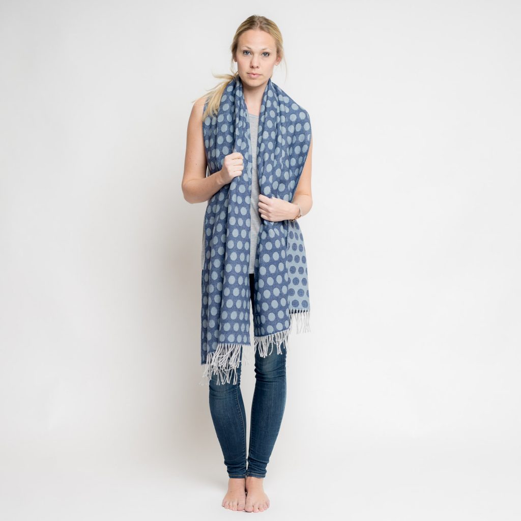 nice merino schal - dots ocean