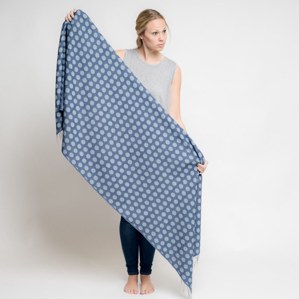 nice merino schal - dots ocean