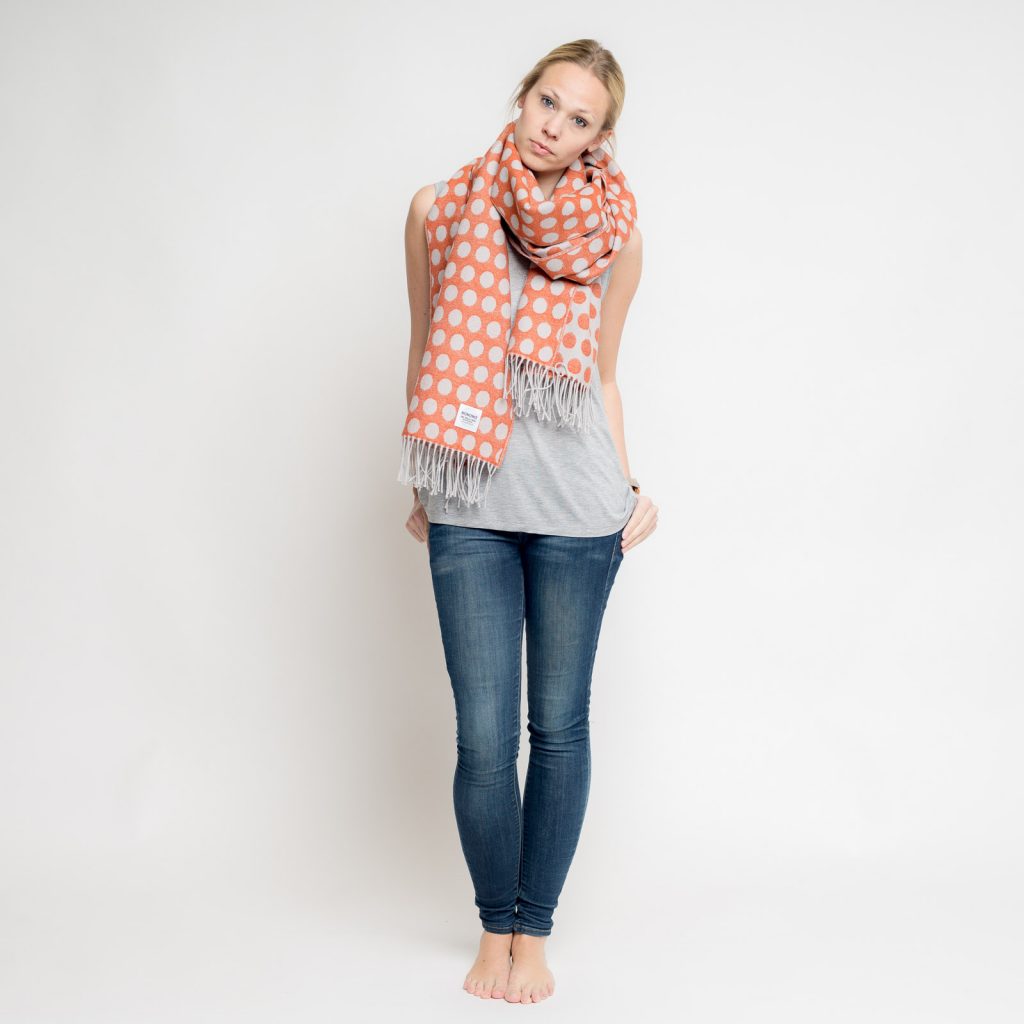 nice merino schal - dots rost