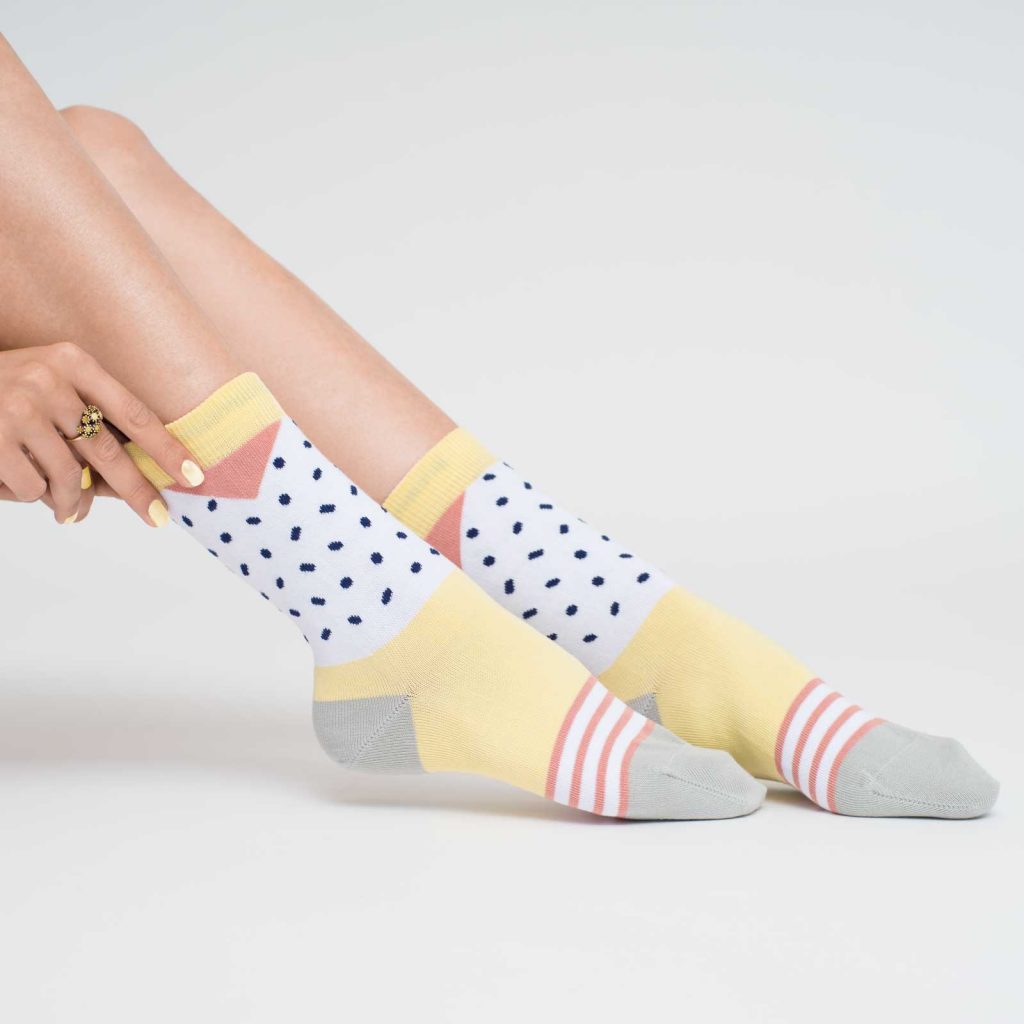 nice socks freckles yellow