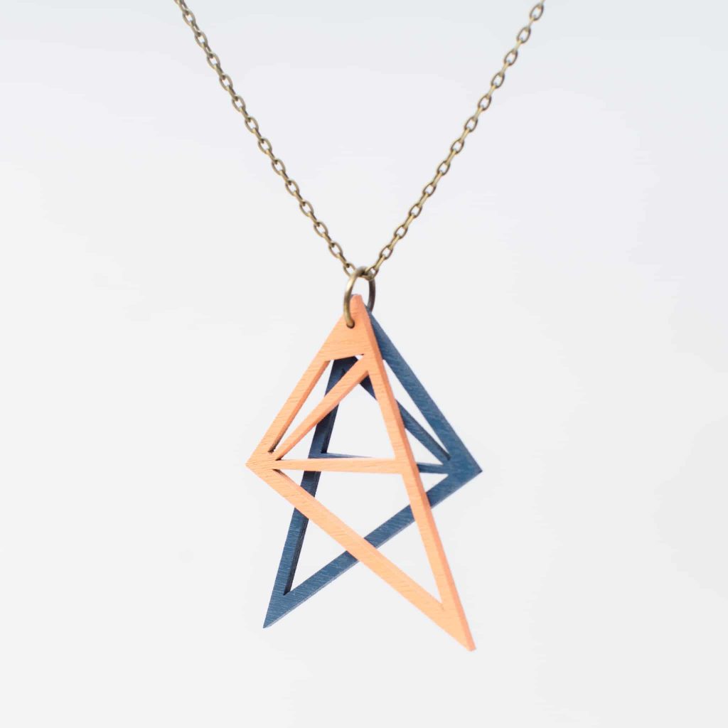 nice diamond Kette blau lachs
