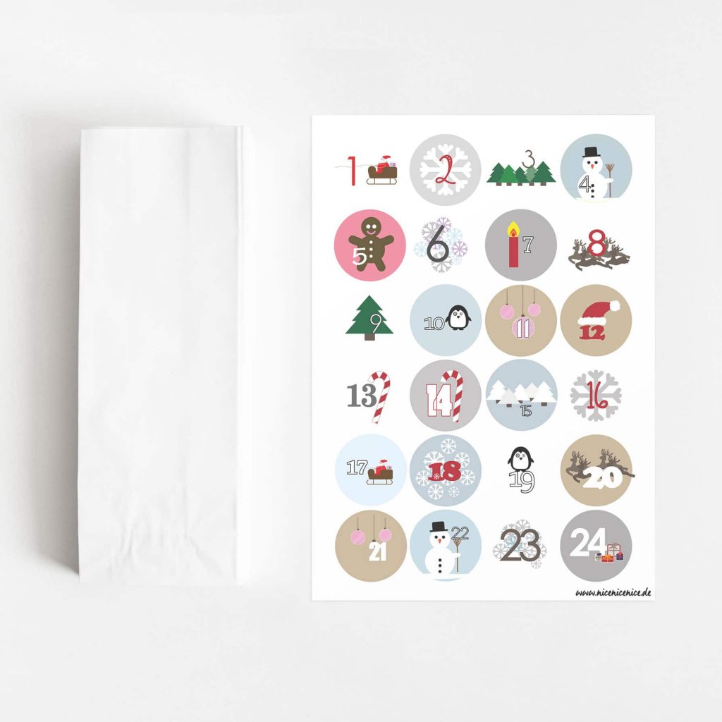 Adventskalender Set Illustration