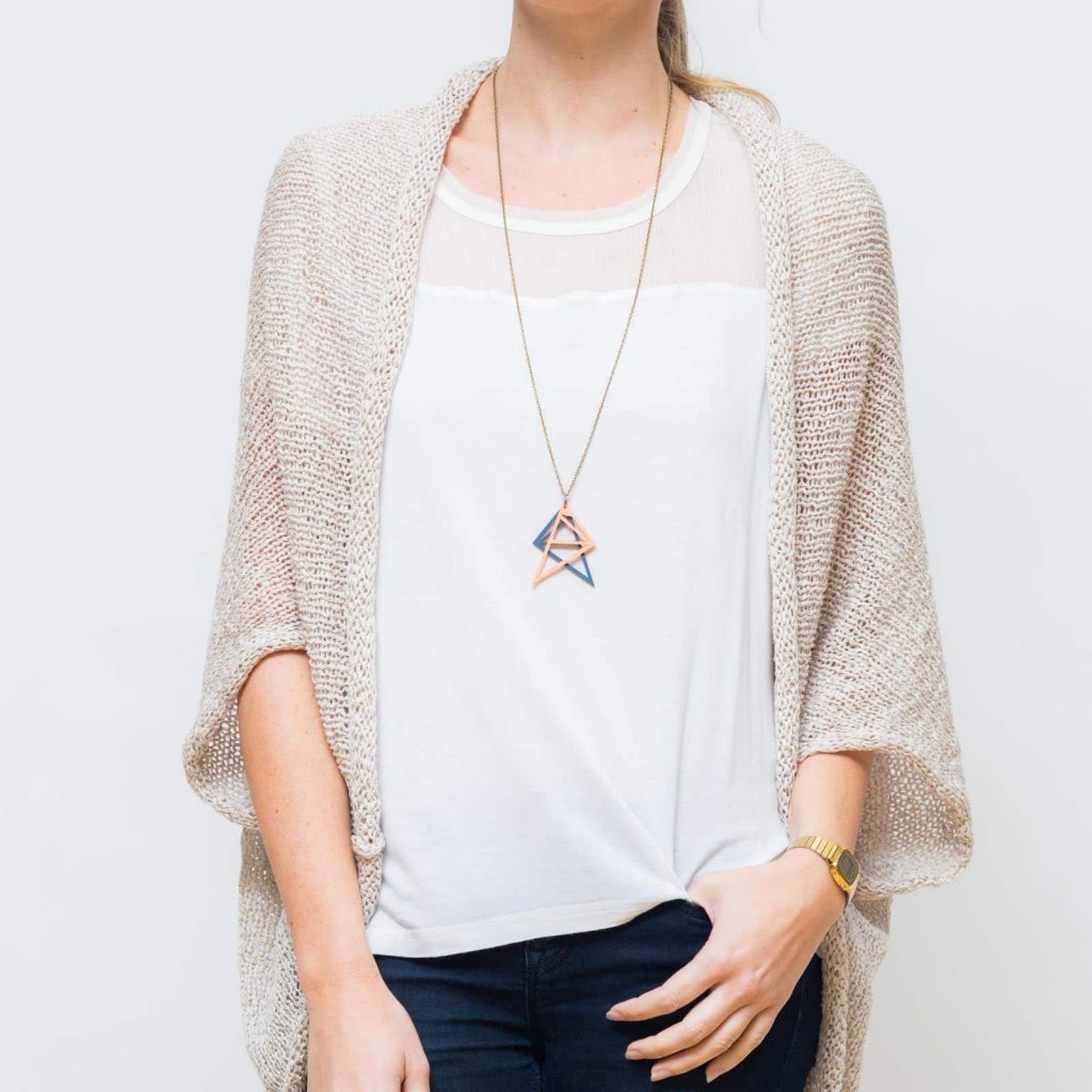 nice diamond Kette blau lachs
