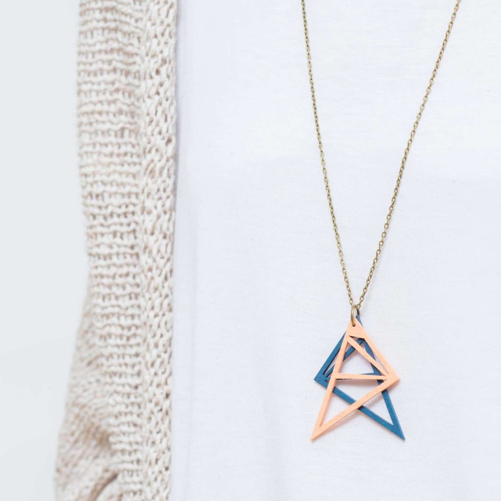 nice diamond Kette blau lachs