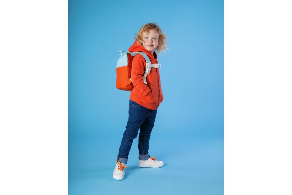 BLAFRE colorblock Rucksack blau/orange 2 Größen