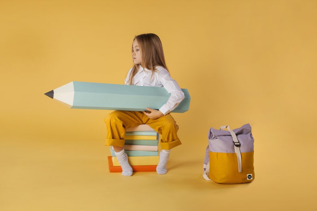 BLAFRE colorblock Rucksack gelb/lila 2 Größen