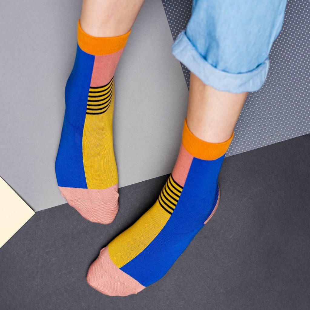 nice socks halb/halb yellow