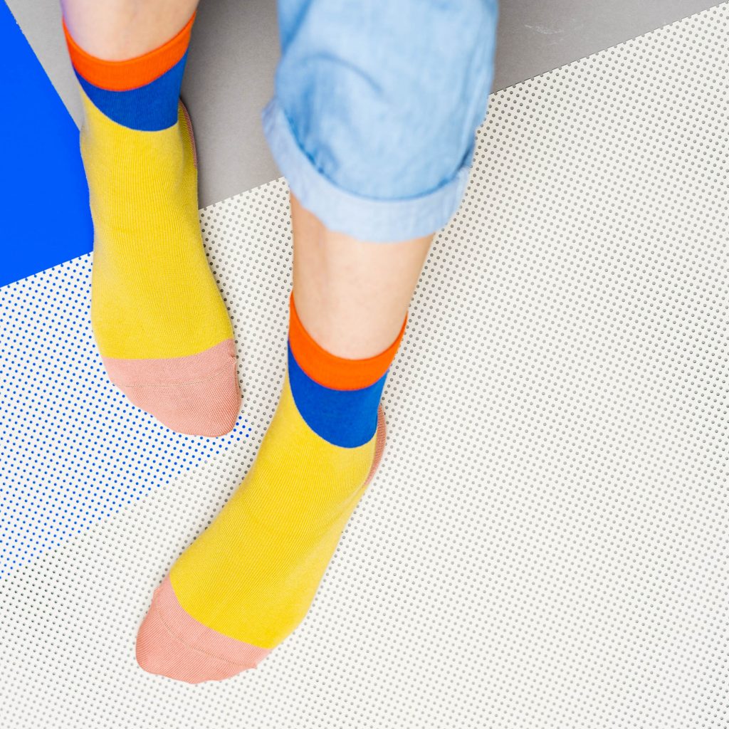 nice socks diagonal yellow
