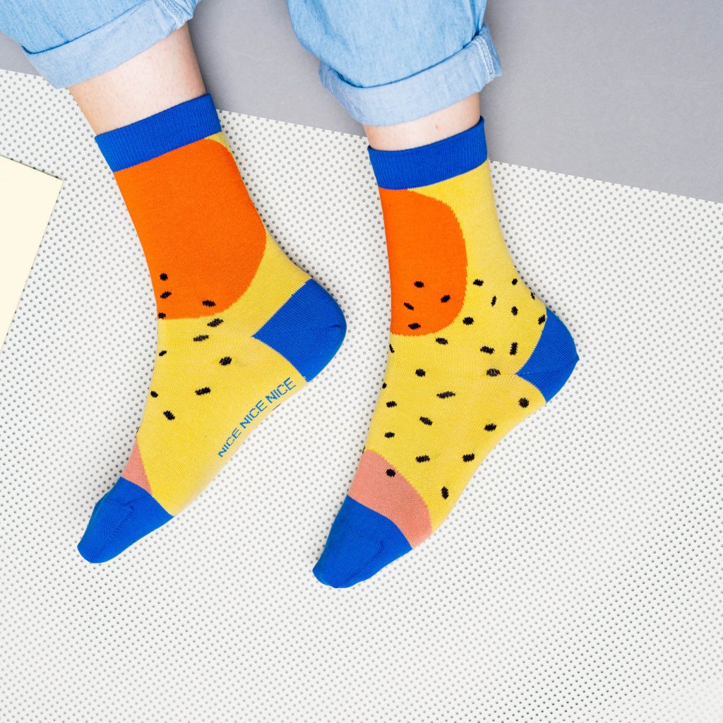 nice socks shapes mustard