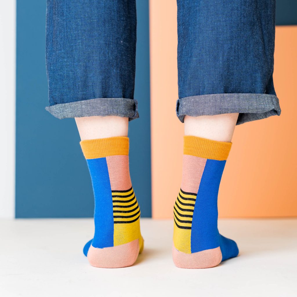 nice socks halb/halb yellow