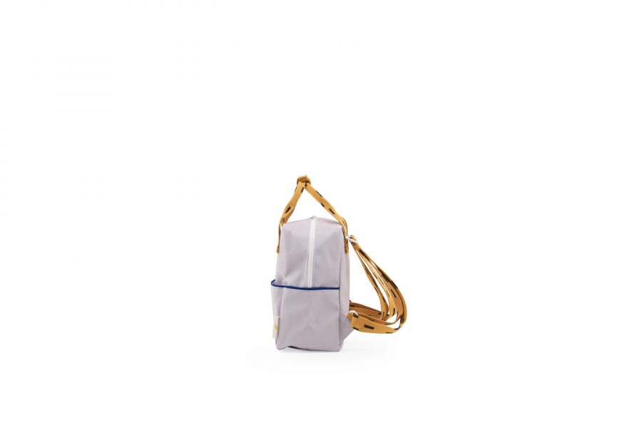 1801527 – Sticky Lemon – backpack small – sprinkles – lavender _ apricot orange – side