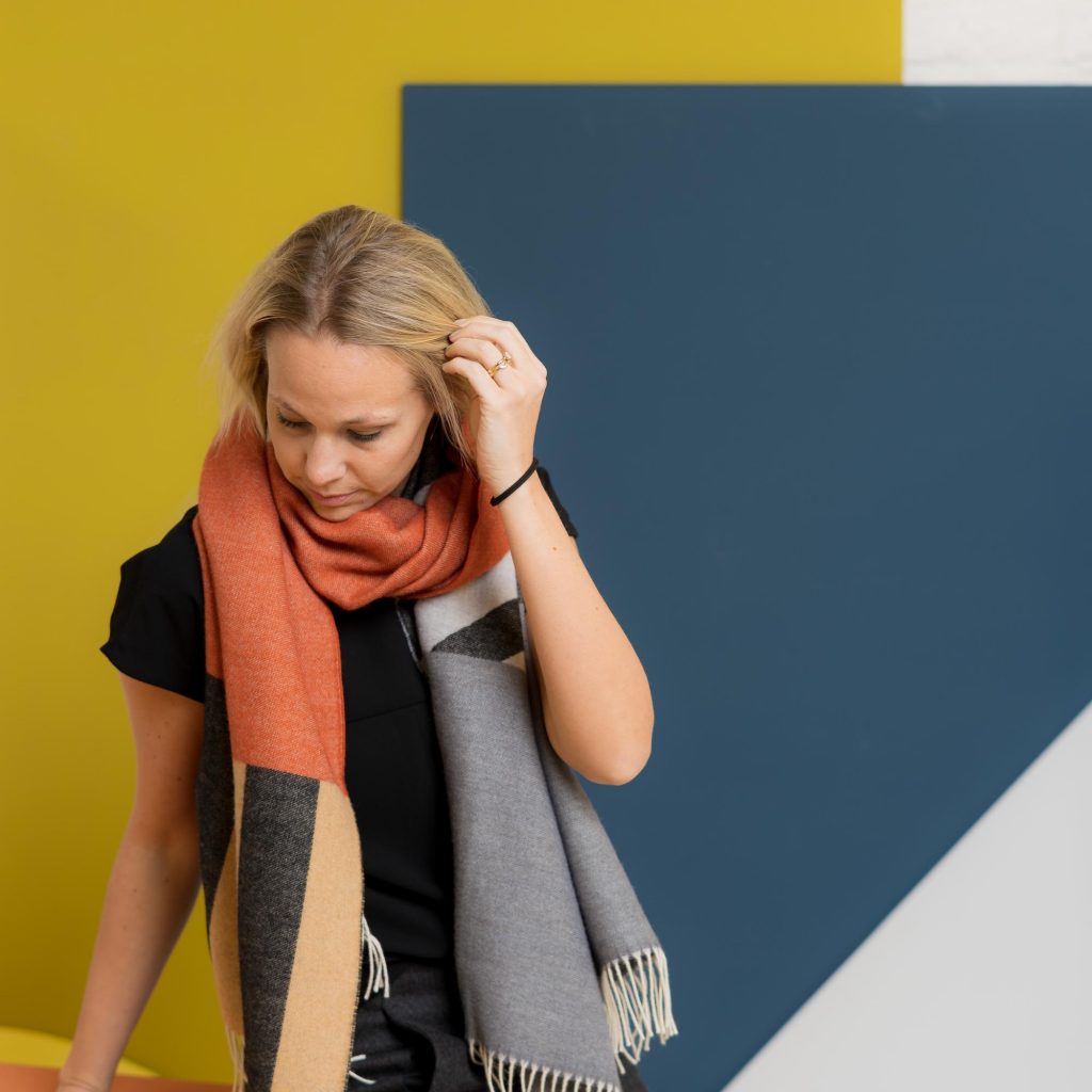 nice Merino Schal PLAY - diagonal red