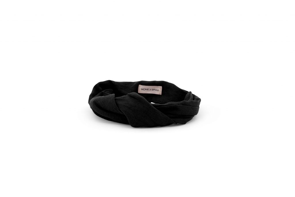 Monk & Anna Leinen Headband schwarz