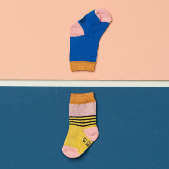 Babysocken halb/halb yellow