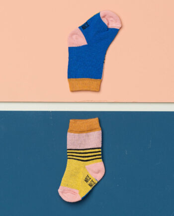 Babysocken halb/halb yellow