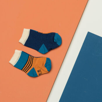 Babysocken halb/halb brick red
