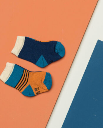 Babysocken halb/halb brick red
