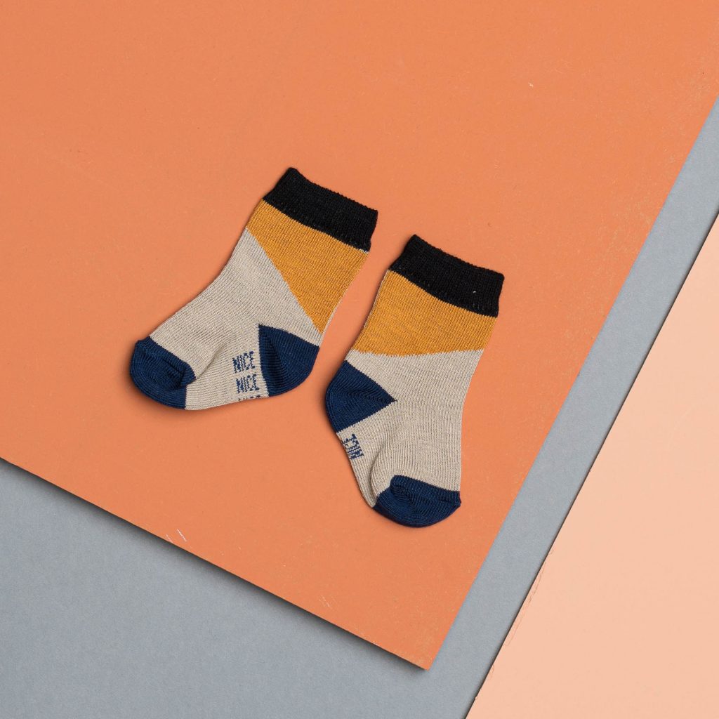 Babysocken diagonal sand