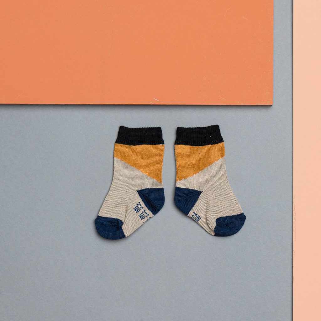 Babysocken diagonal sand