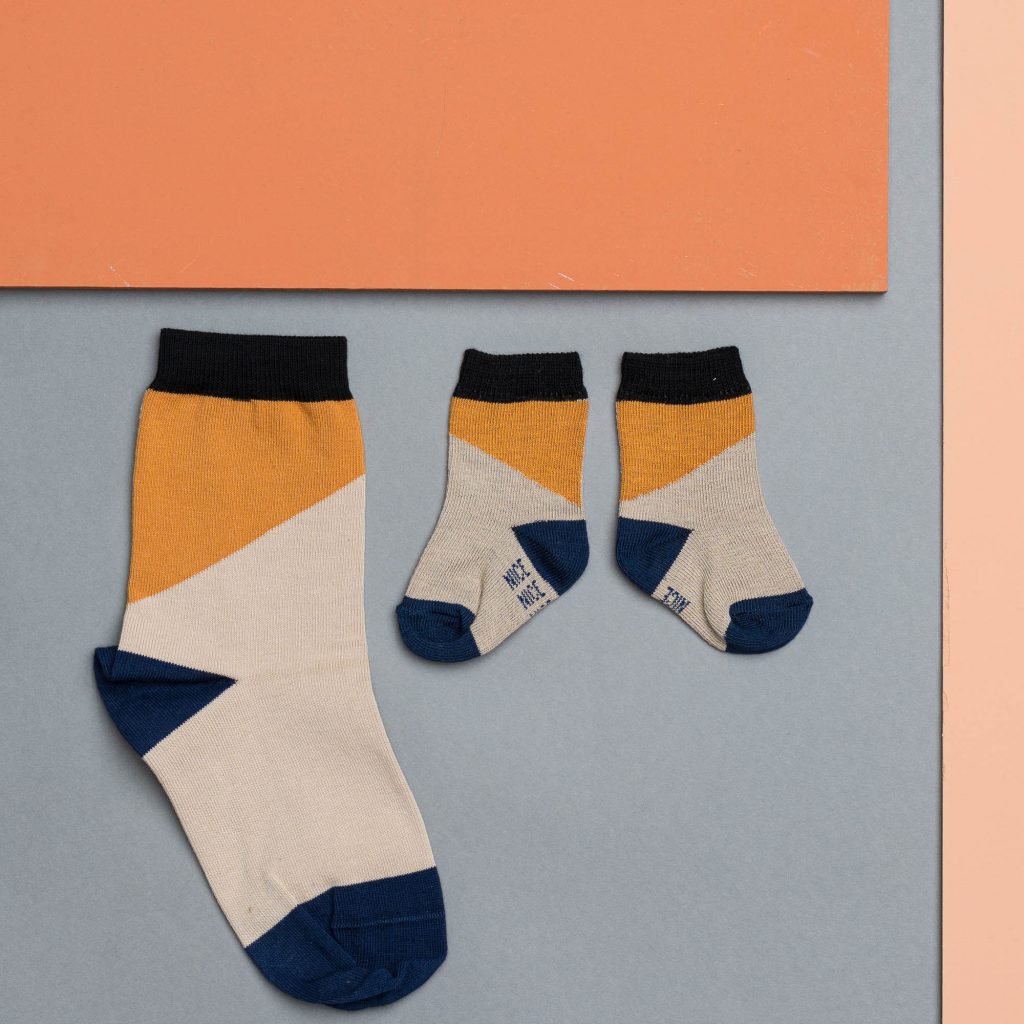 Babysocken diagonal sand