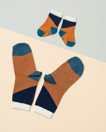 Babysocken diagonal brick red
