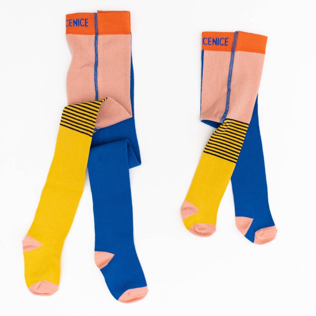 Babystrumpfhose halb/halb yellow