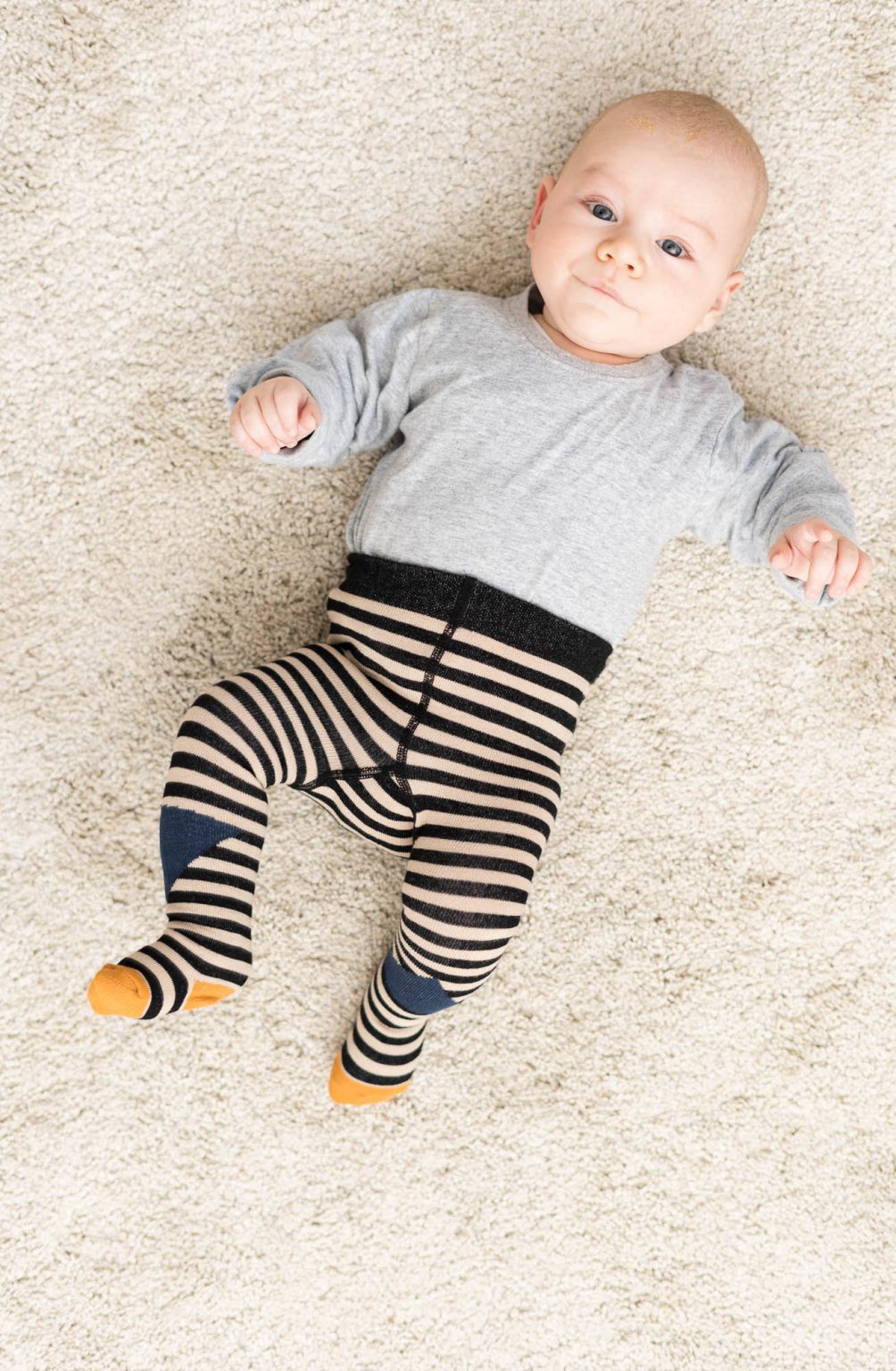 Babystrumpfhose block stripes sand