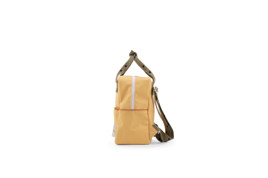 1801642 – Sticky Lemon – freckles – backpack small – retro yellow + seventies green + faded oran