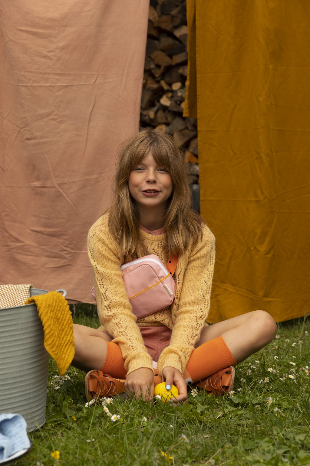 Sticky Lemon Fanny pack large freckles - candy pink + carrot orange + sunny yellow