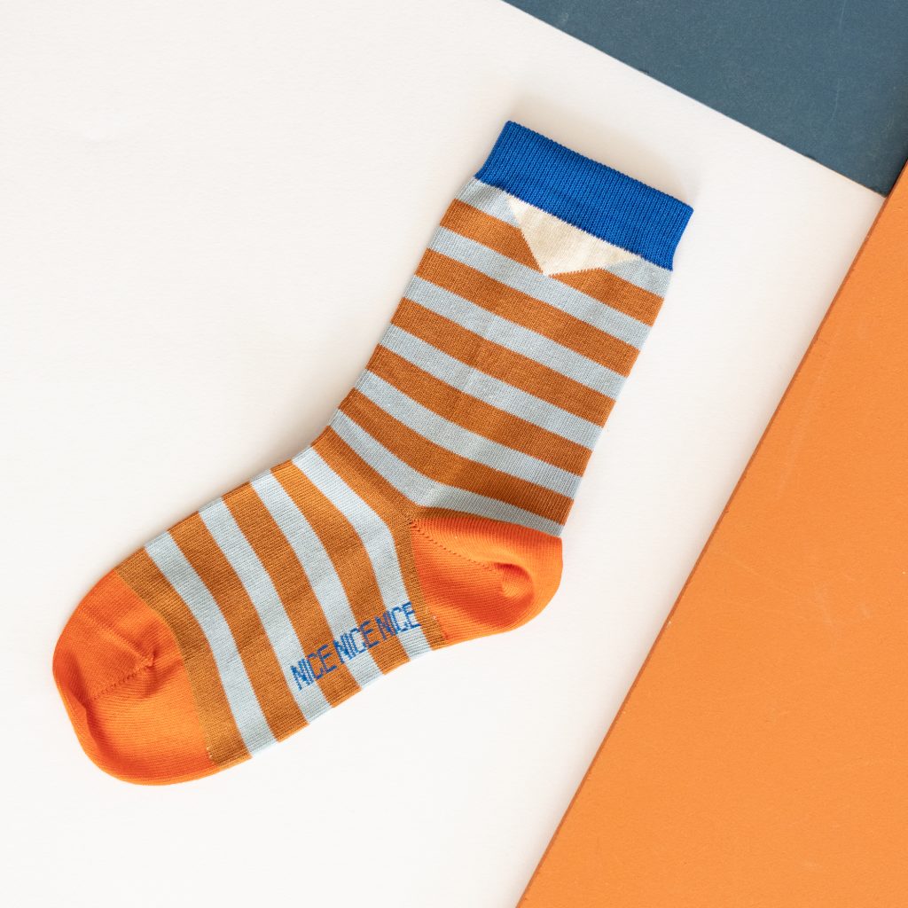 nice socks block stripes rust
