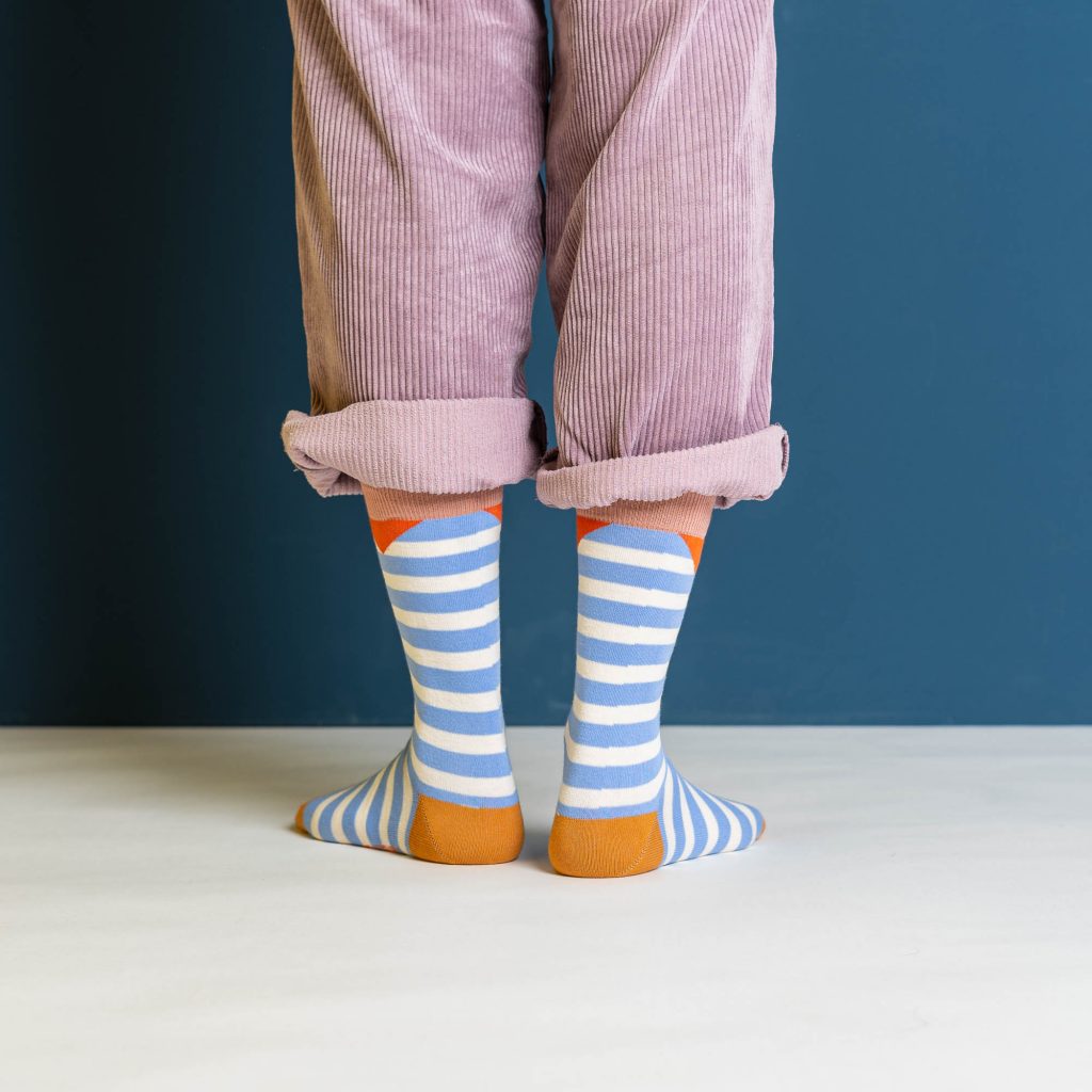 nice socks block stripes lilac