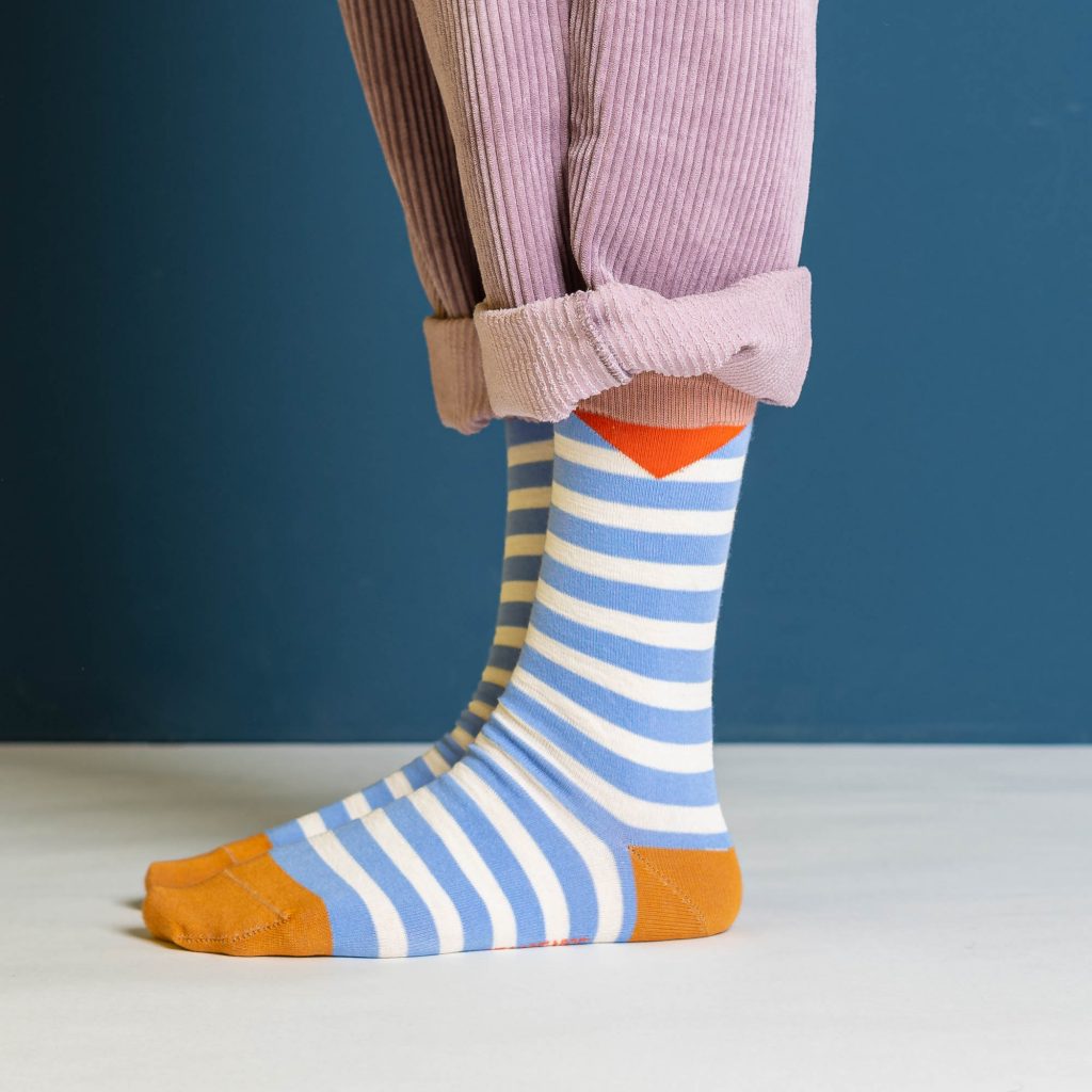 nice socks block stripes lilac