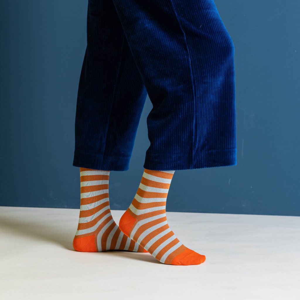 nice socks block stripes rust
