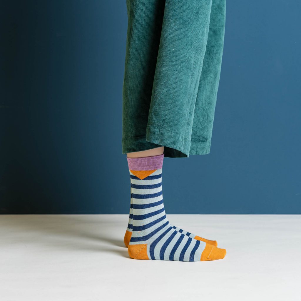 nice socks block stripes petrol