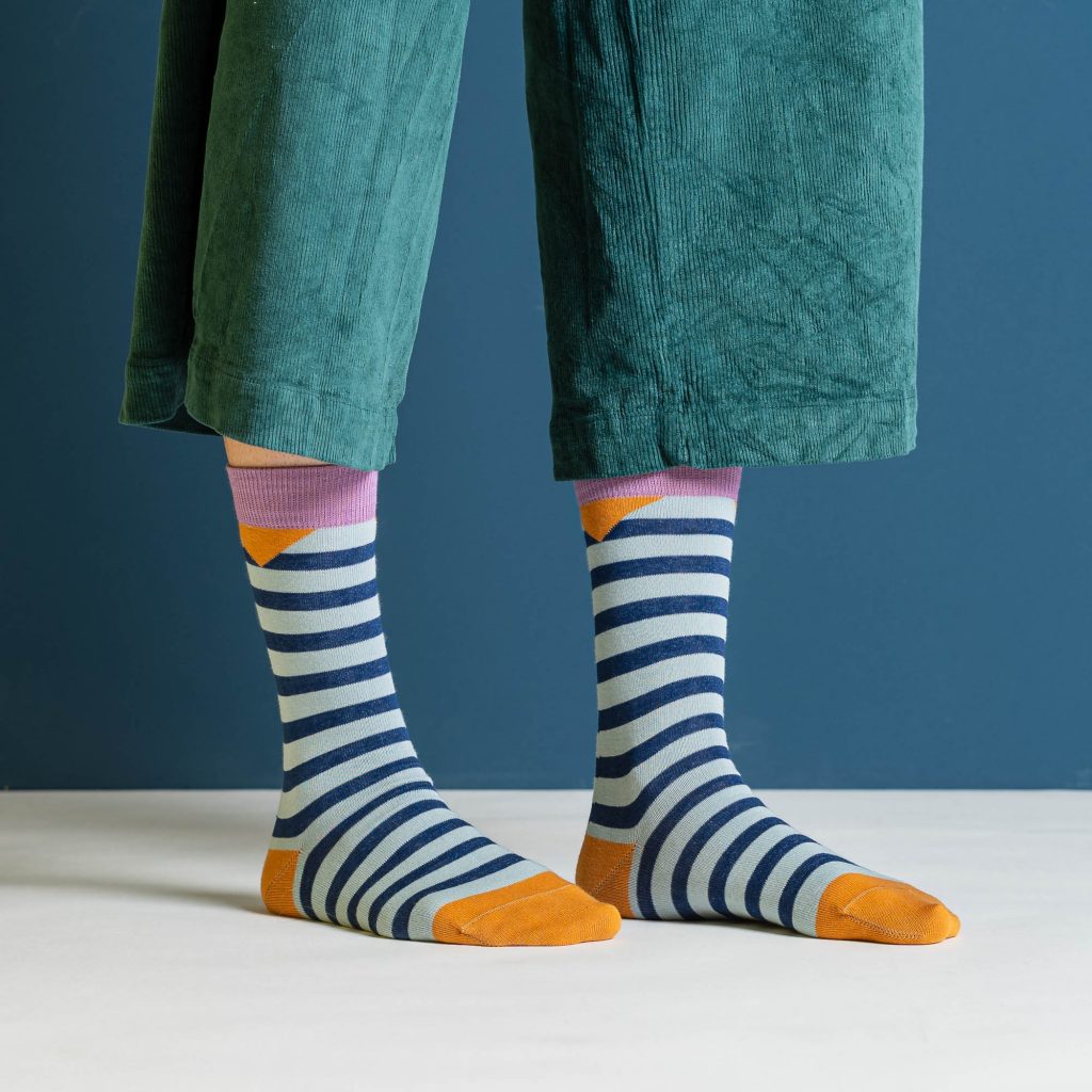 nice socks block stripes petrol