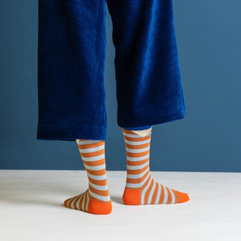 nice socks block stripes rust