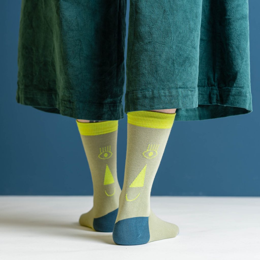 friendly socks | back face | neon